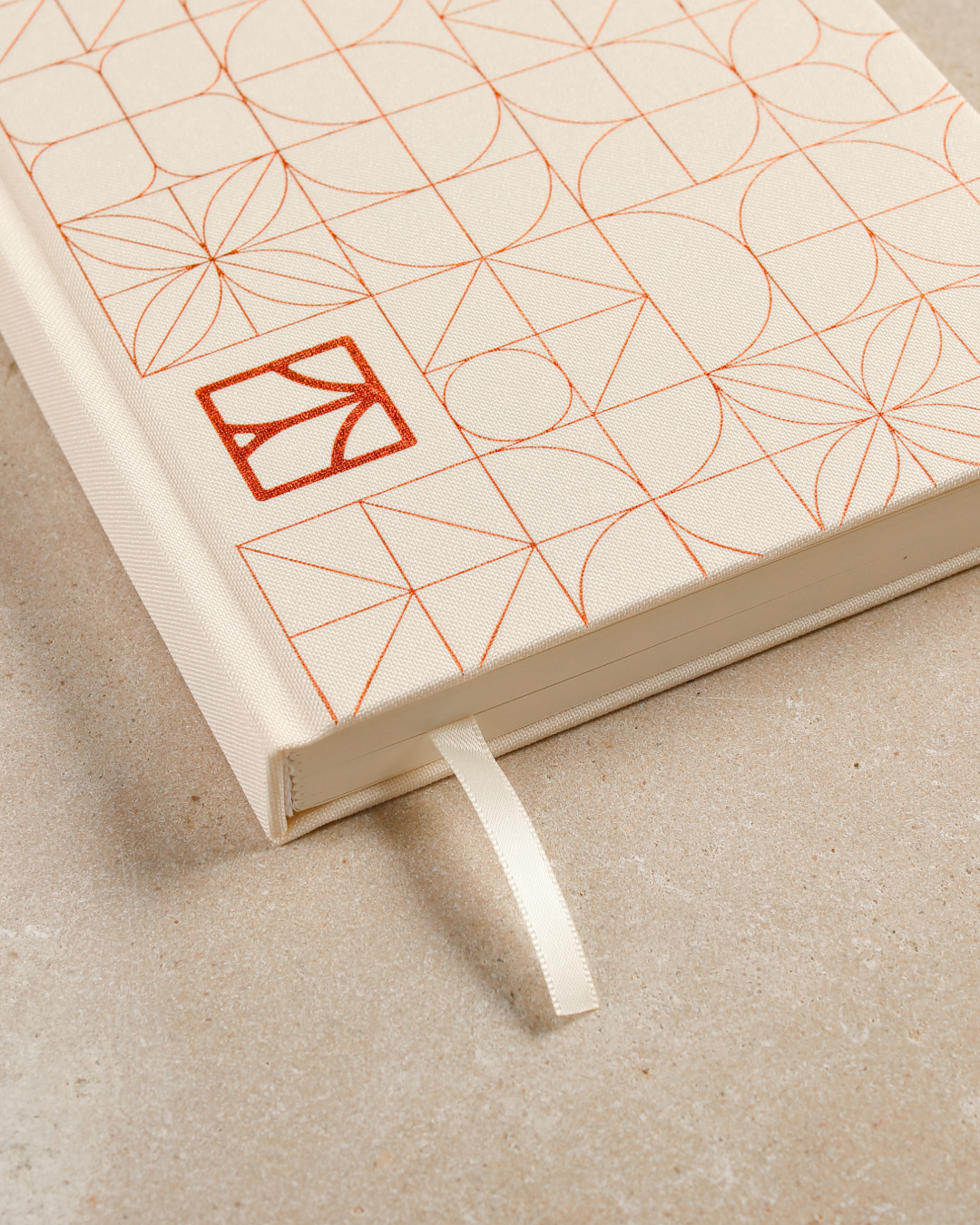 A5 bullet journal with linen cover and elastic bookmark
