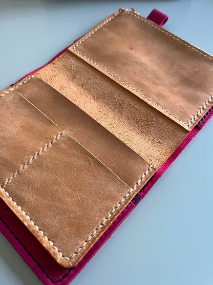 Ready to ship A6 leather insert wallet in Sahara leather
