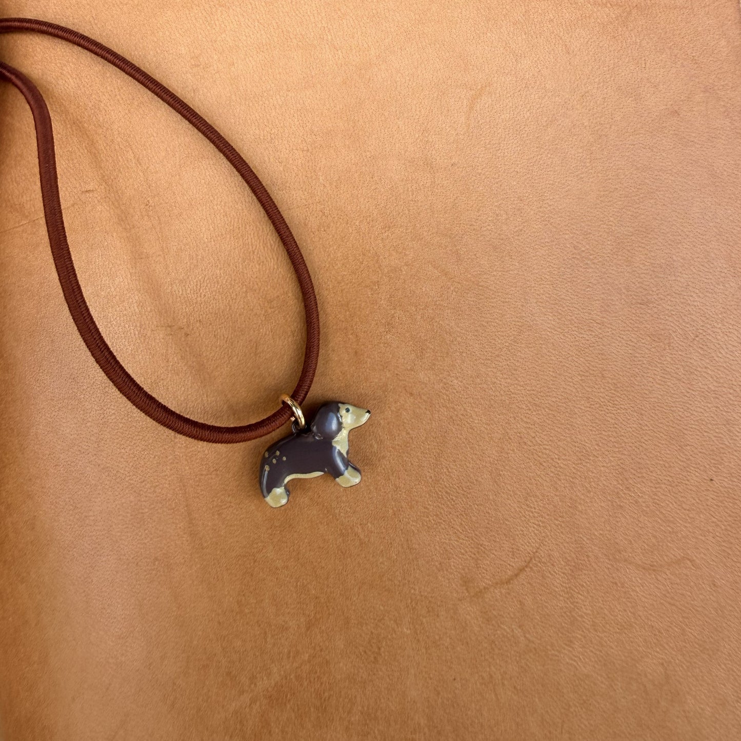 Puppy ceramic notebook charm