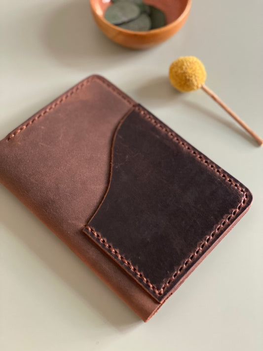 Ready to Ship Passport leather cover in Nut Brown leather