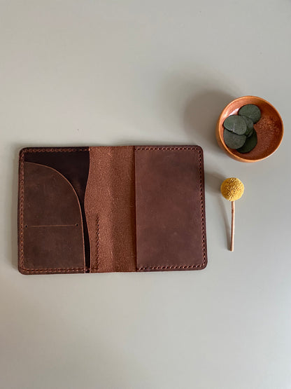Ready to Ship Passport leather cover in Nut Brown leather