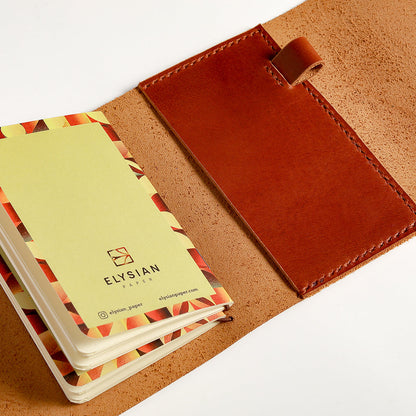 Inside pocket and pen loop detail on the Ink leather cover