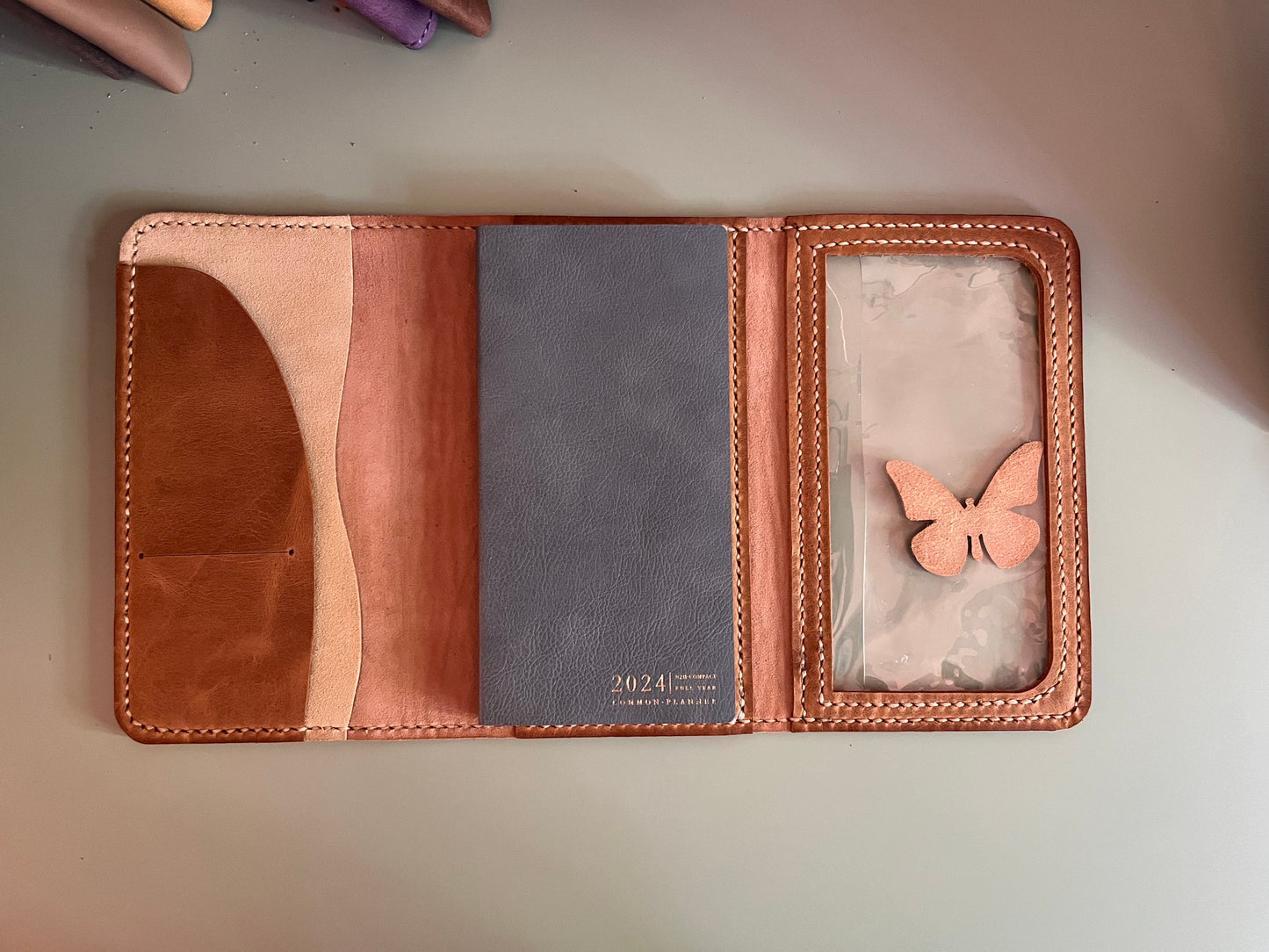 open cover hobonichi weeks with insert pockets