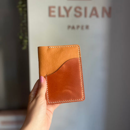 Ready to ship passport leather cover in Miele leather with Aris pocket