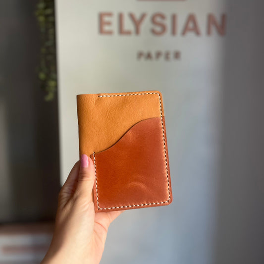 Ready to ship passport leather cover in Miele leather with Aris pocket