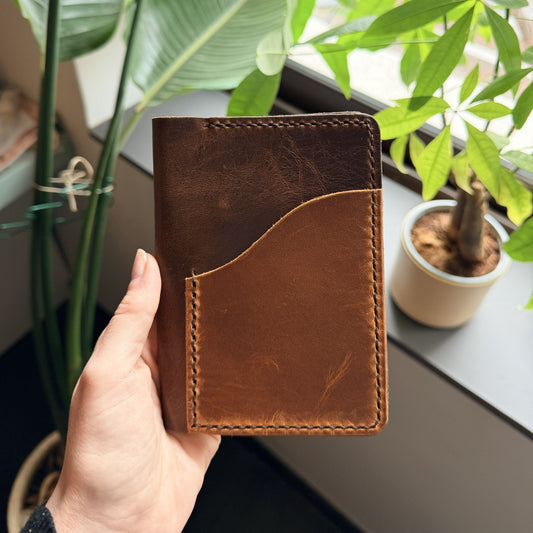 Ready to ship passport leather cover in Espresso leather