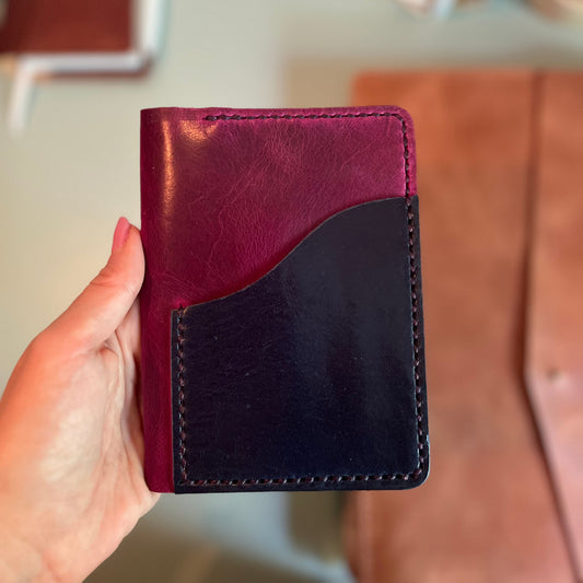 Ready to ship passport leather cover in Marsala smooth leather