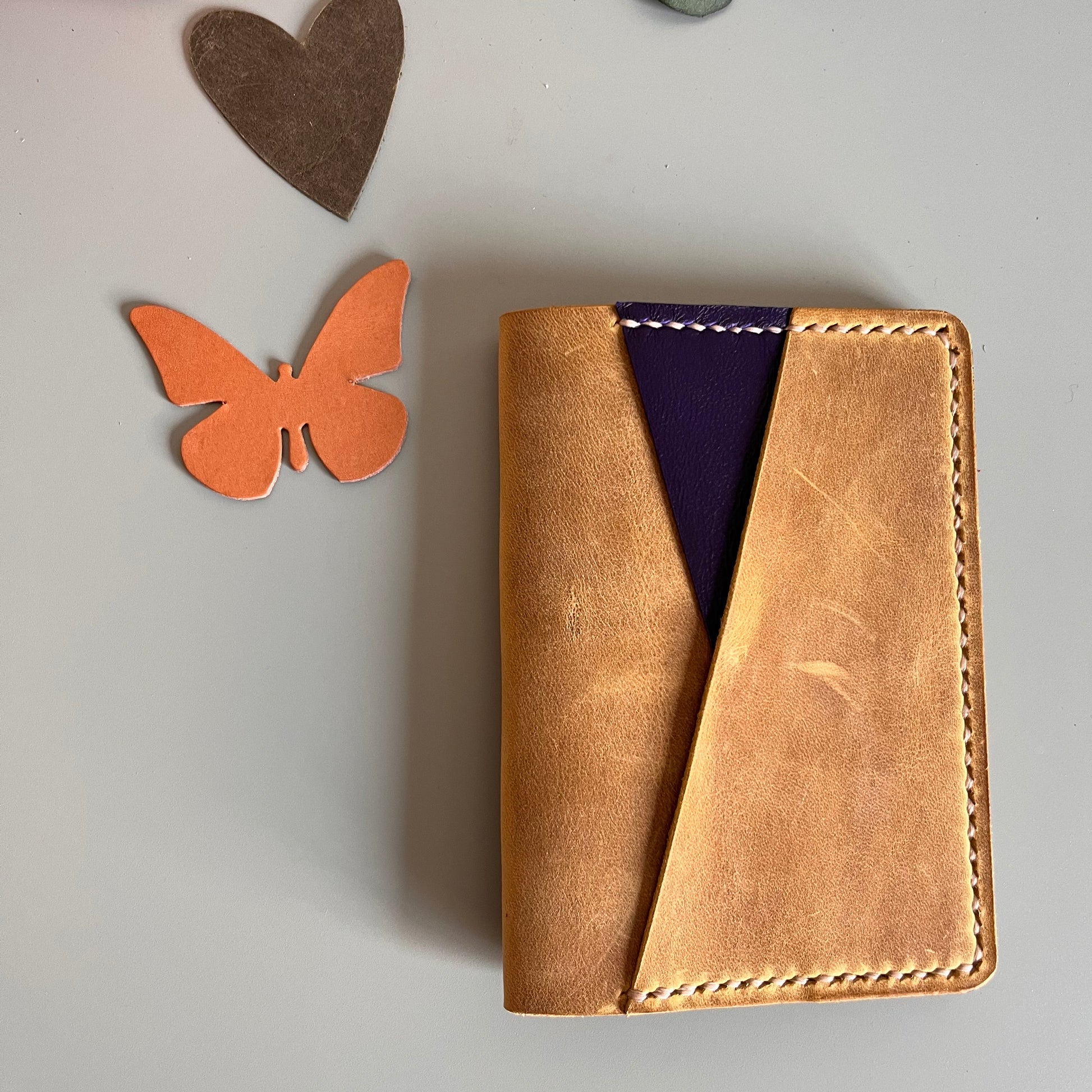 Ready to ship passport leather cover with Petras pocket design