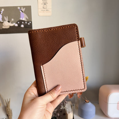 Ready to ship passport leather cover in Tan leather