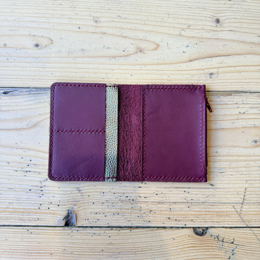 Passport leather insert wallet open flat