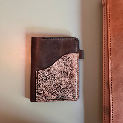 Passport size in coal leather closed view