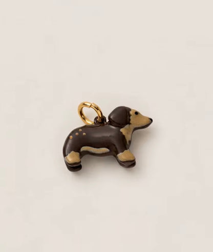 dog ceramic planner charm