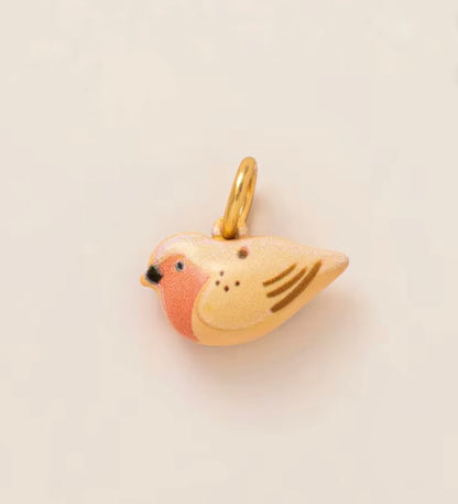 little bird ceramic notebook charm