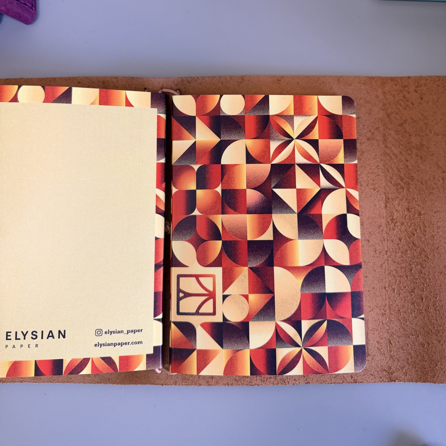 Leather cover in pocket size with insert notebooks