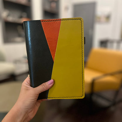 Verde Naranja and Sunshine leather details on B6 Petras planner cover