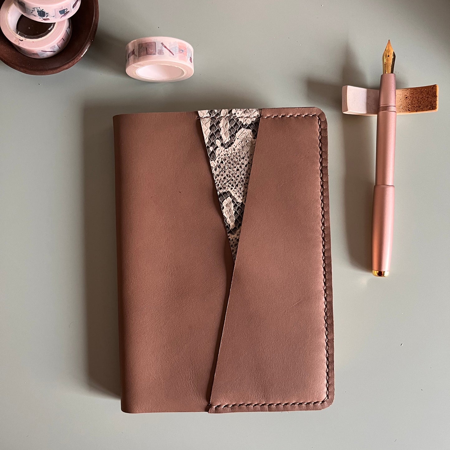 Ready to ship B6 Petras leather cover in Terra and Nagini leather