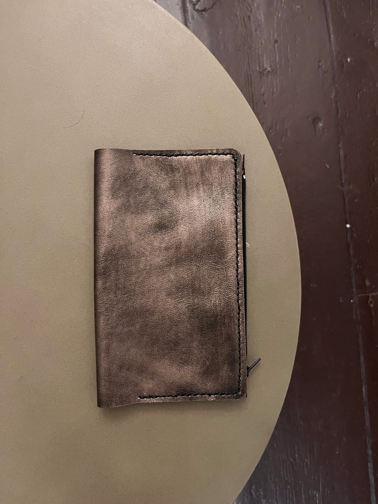 Ready to ship TN leather insert wallet in Black Nude leather
